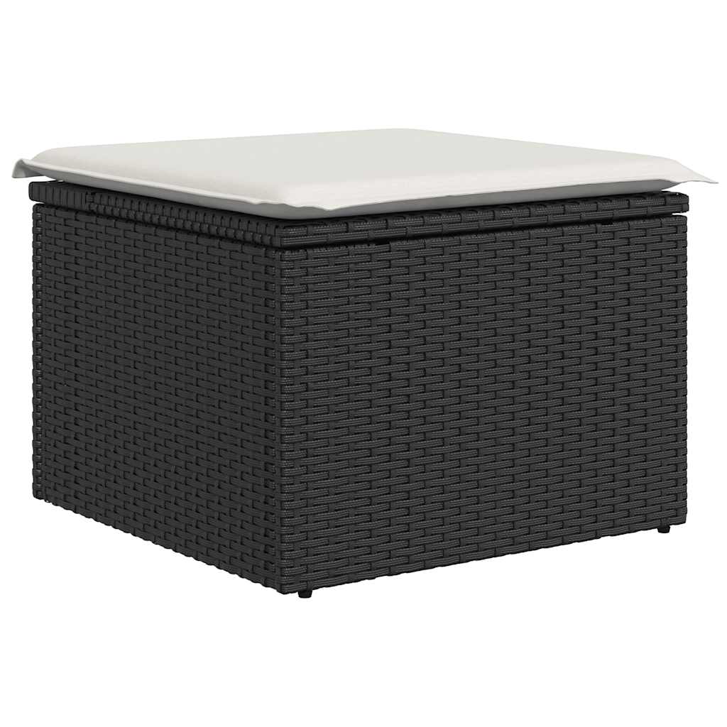9-dijelni set vrtnih sofa s jastucima crni od poliratana bagrem
