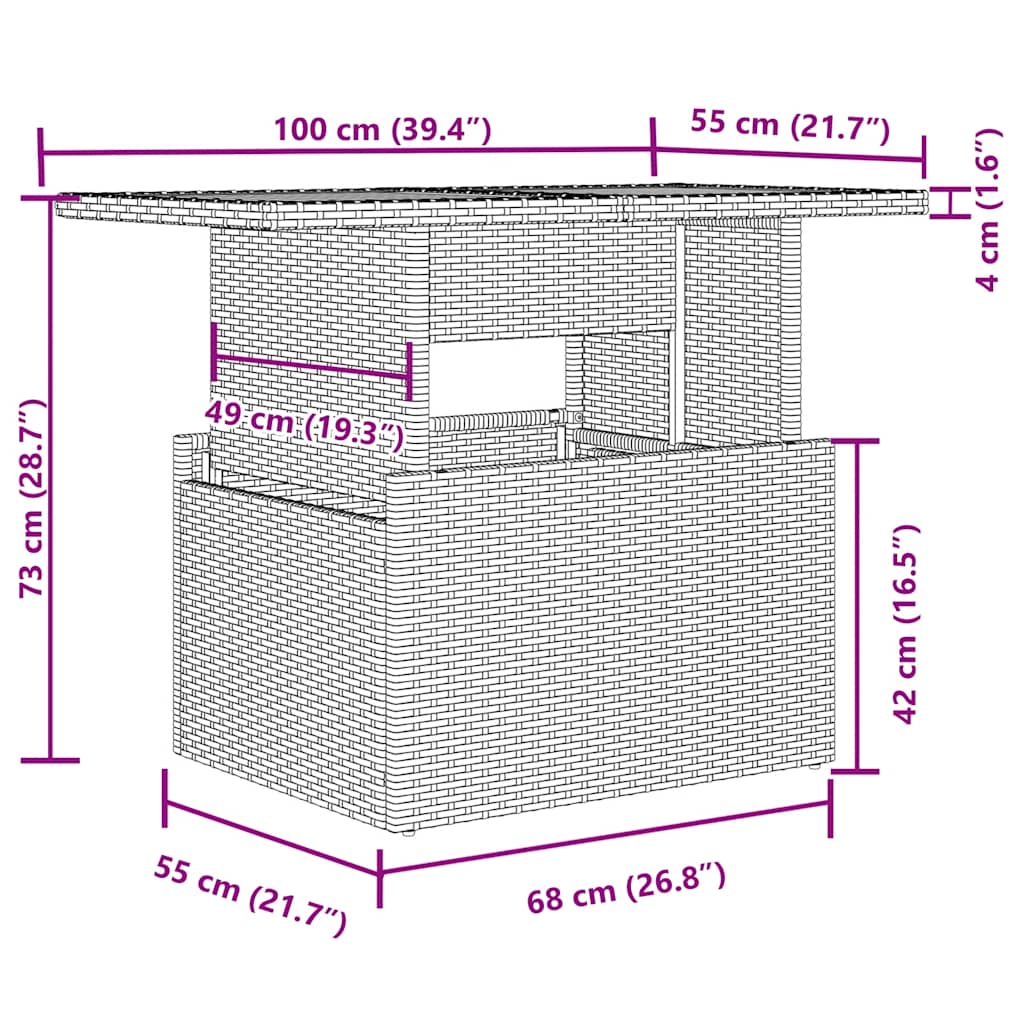 9-dijelni set vrtnih sofa s jastucima bež od poliratana bagrem