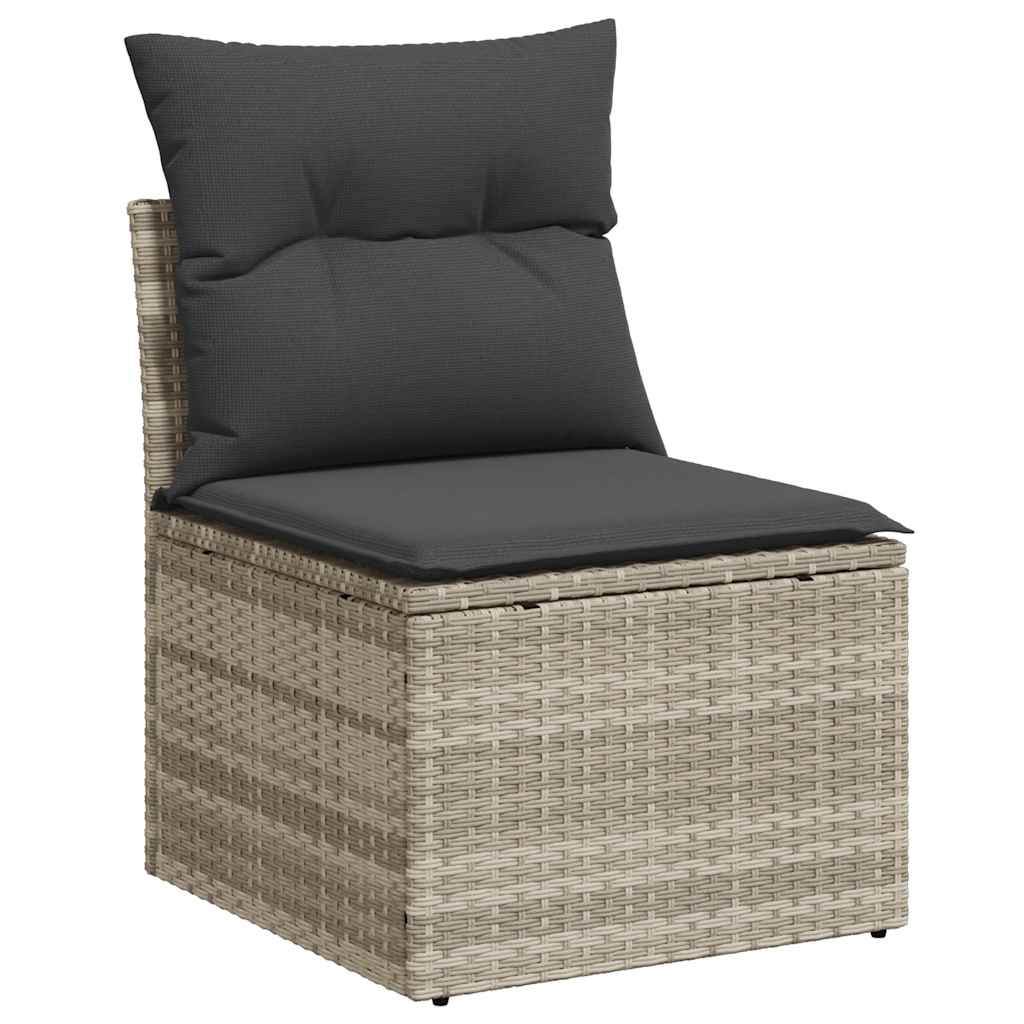 6-dijelni set vrtnih sofa od poliratana s jastucima svjetlosivi