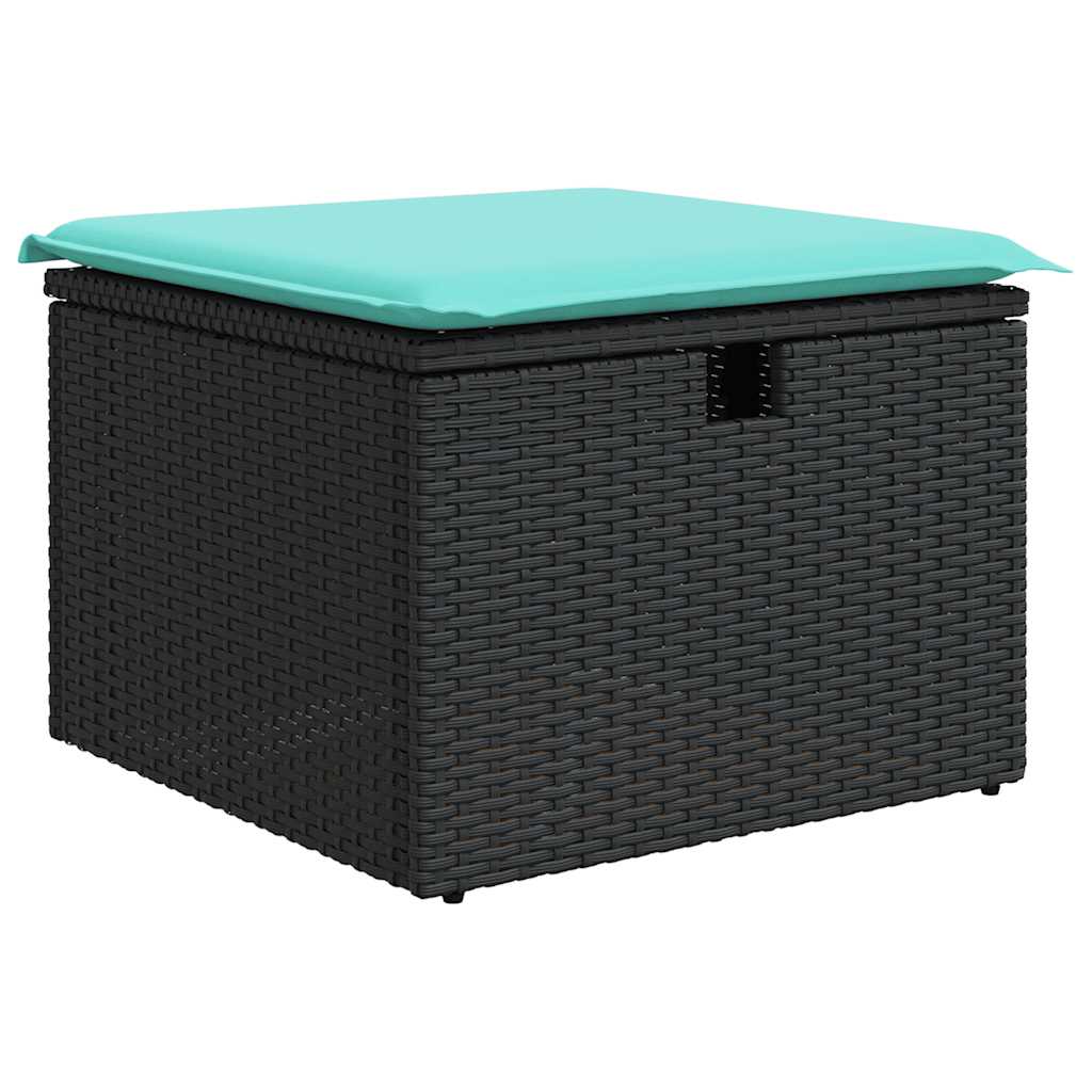 6-dijelni set vrtnih sofa s jastucima crni od poliratana bagrem