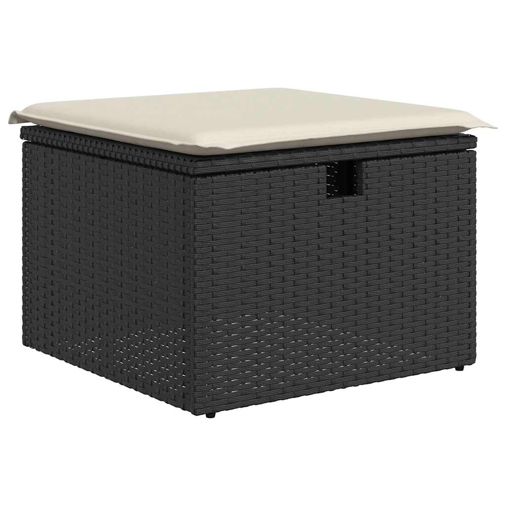 6-dijelni set vrtnih sofa s jastucima crni od poliratana bagrem