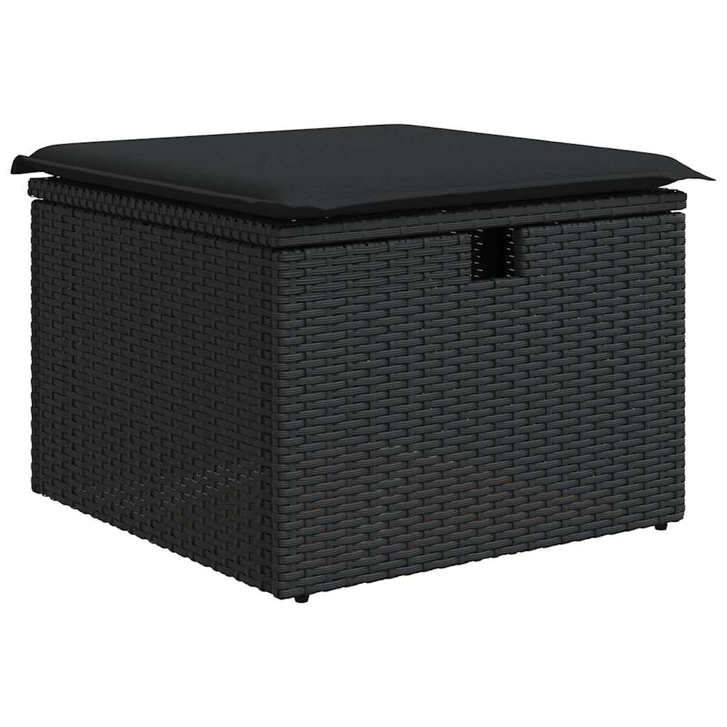 6-dijelni set vrtnih sofa s jastucima crni od poliratana bagrem