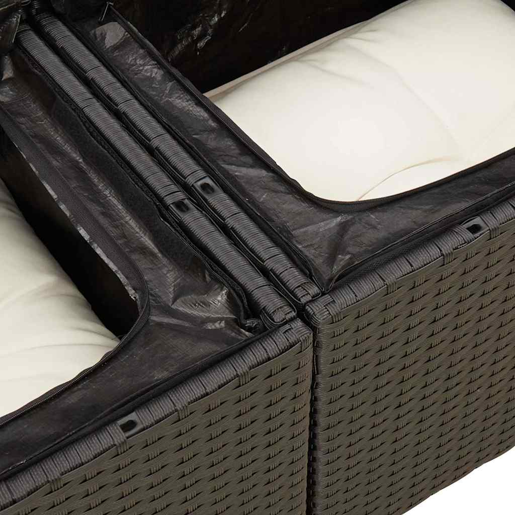 9-dijelni set vrtnih sofa s jastucima crni od poliratana bagrem