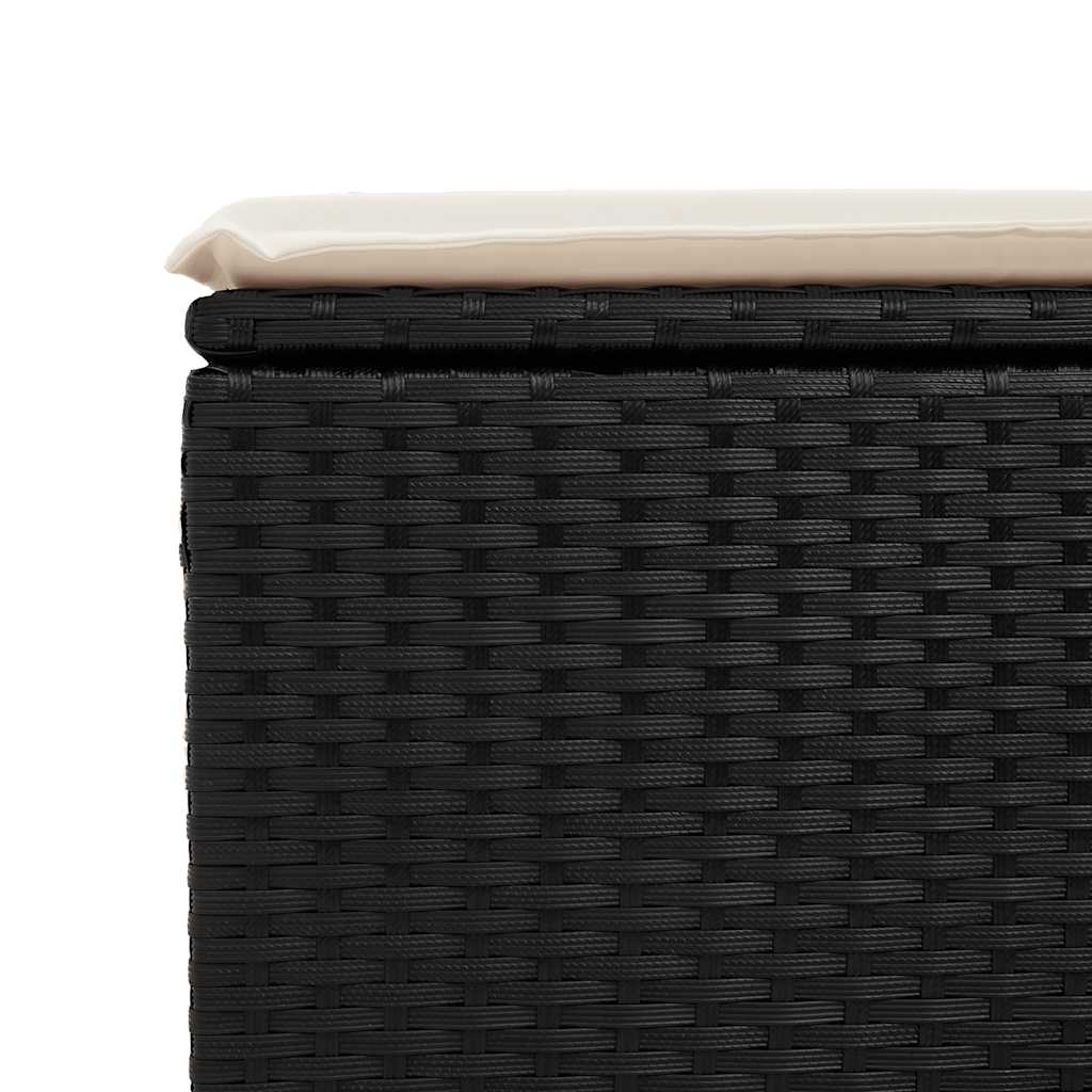 2-dijelni set vrtnih sofa s jastucima crni od poliratana bagrem