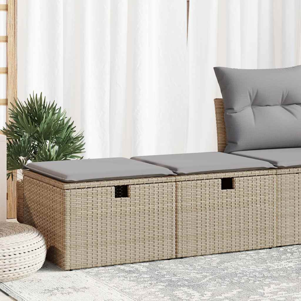 2-dijelni set vrtnih sofa s jastucima bež od poliratana bagrem