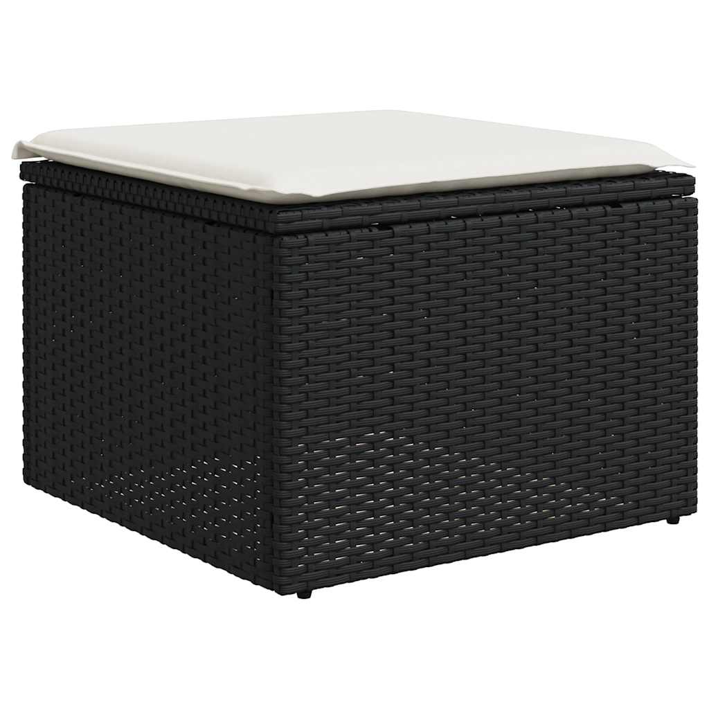 2-dijelni set vrtnih sofa s jastucima crni od poliratana bagrem