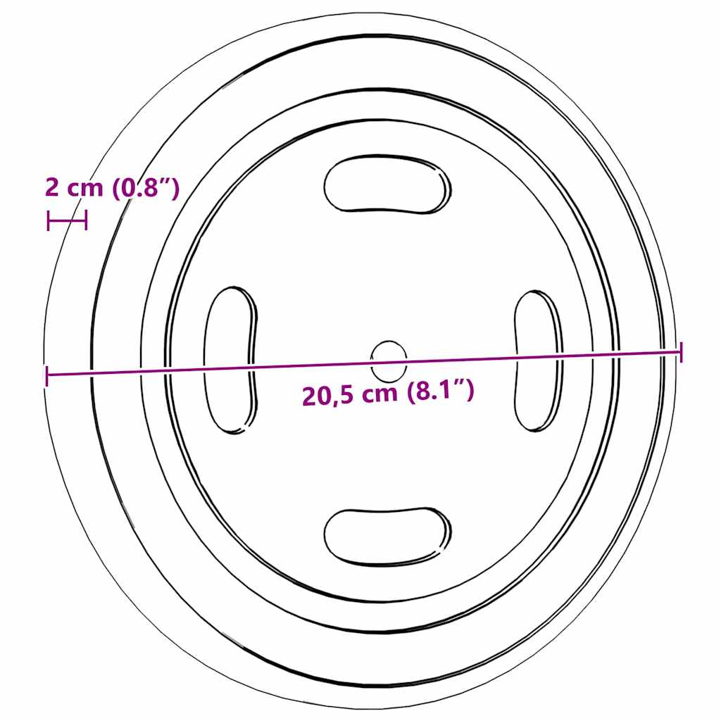 Prostorni kotači s kotačem 2 pcs Smeđa 20.5 x 20.5 x 2 cm