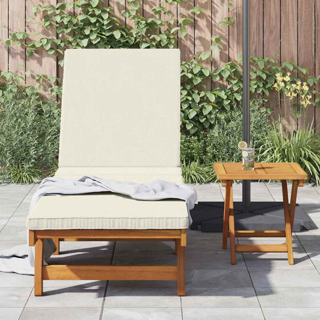 Ležaljka Smeđa i krem 199 x 63 x 85 cm Čvrsto drvo akacije