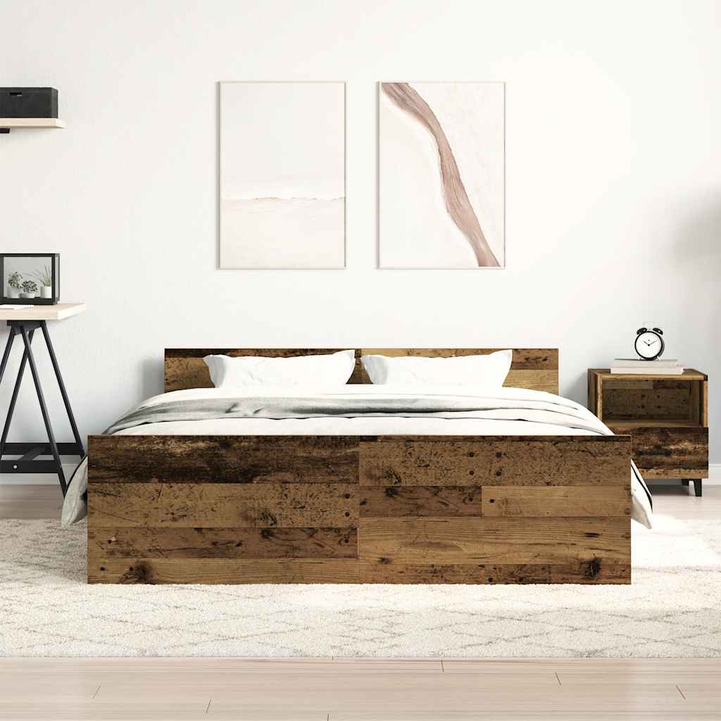 Okvir kreveta bez madraca staro drvo 150x200 cm