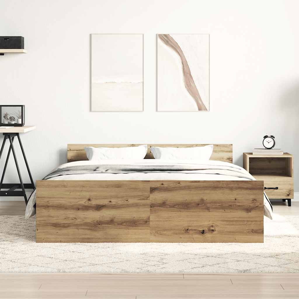 Okvir kreveta bez madraca boja hrasta artisan 150x200 cm