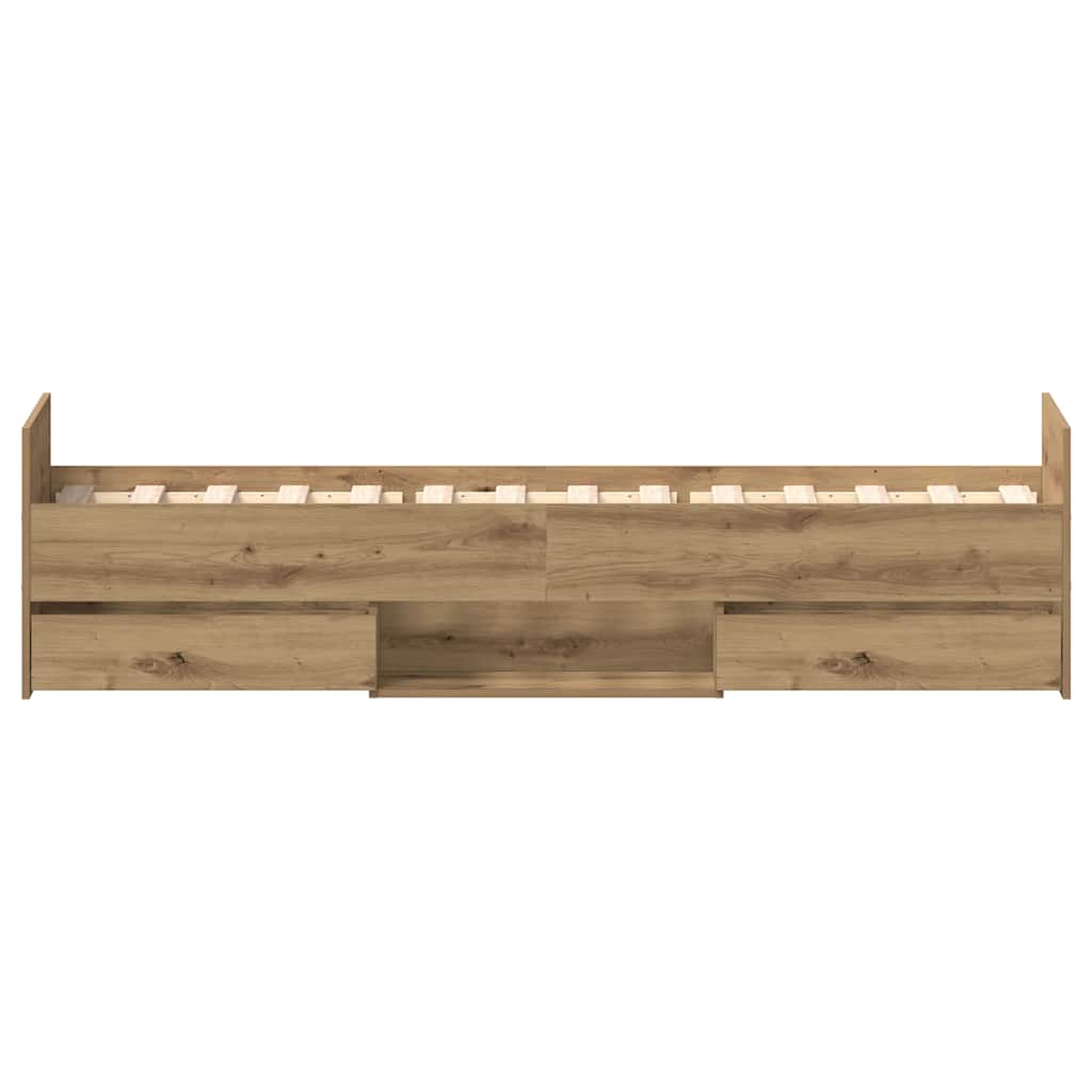 Okvir kreveta bez madraca boja hrasta artisan 90x200 cm