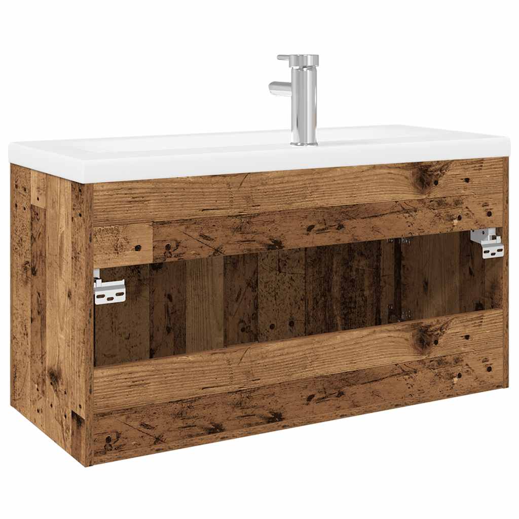 Ormarić za umivaonik s ugradbenim umivaonikom vanha puu