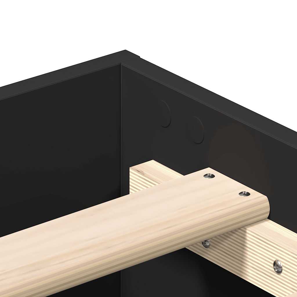 Okvir kreveta bez madraca crni 180x200 cm konstruiranog drva