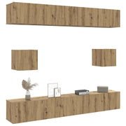 6-dijelni set TV ormarića montiran na zid Artisan Oak