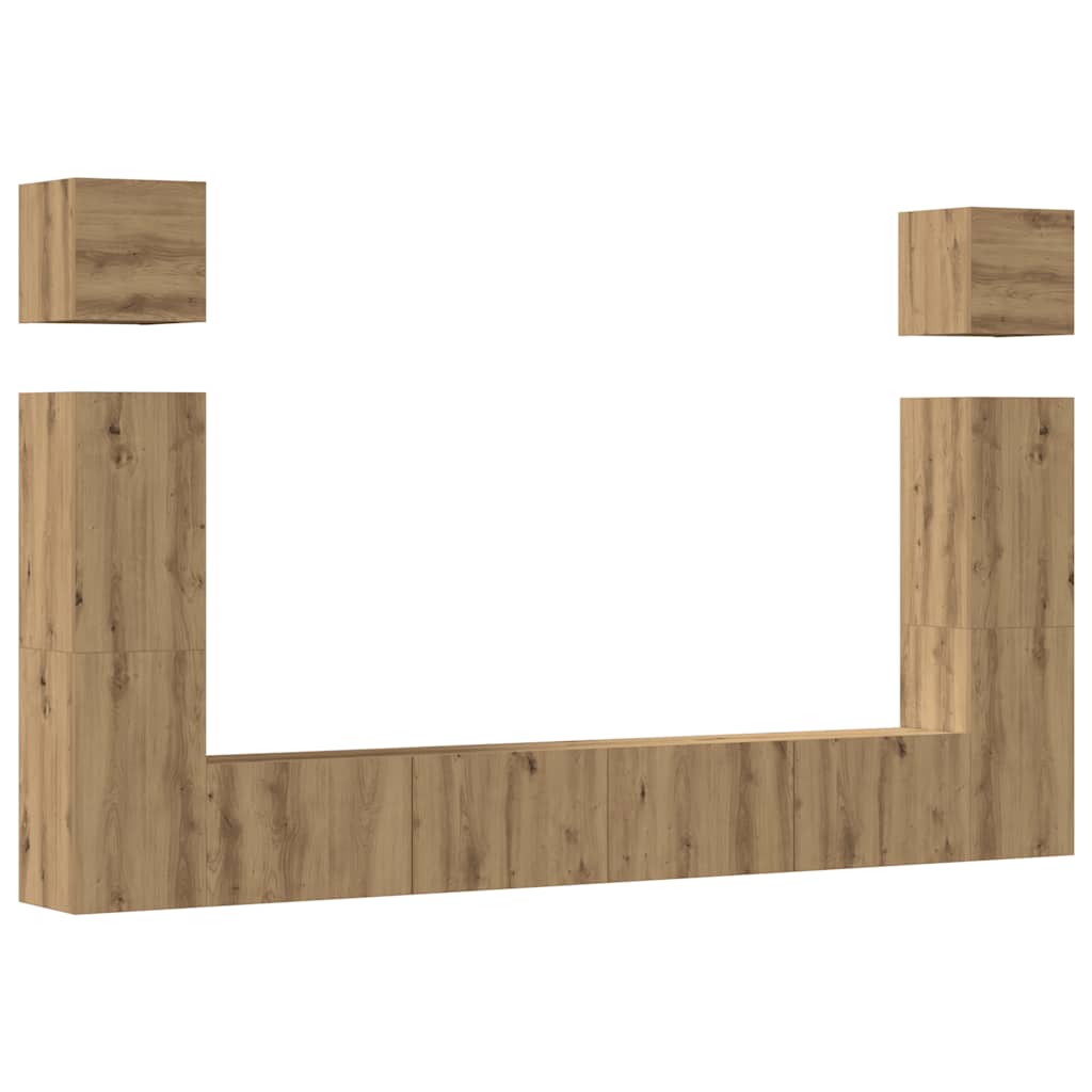6-dijelni set TV ormarića montiran na zid Artisan Oak