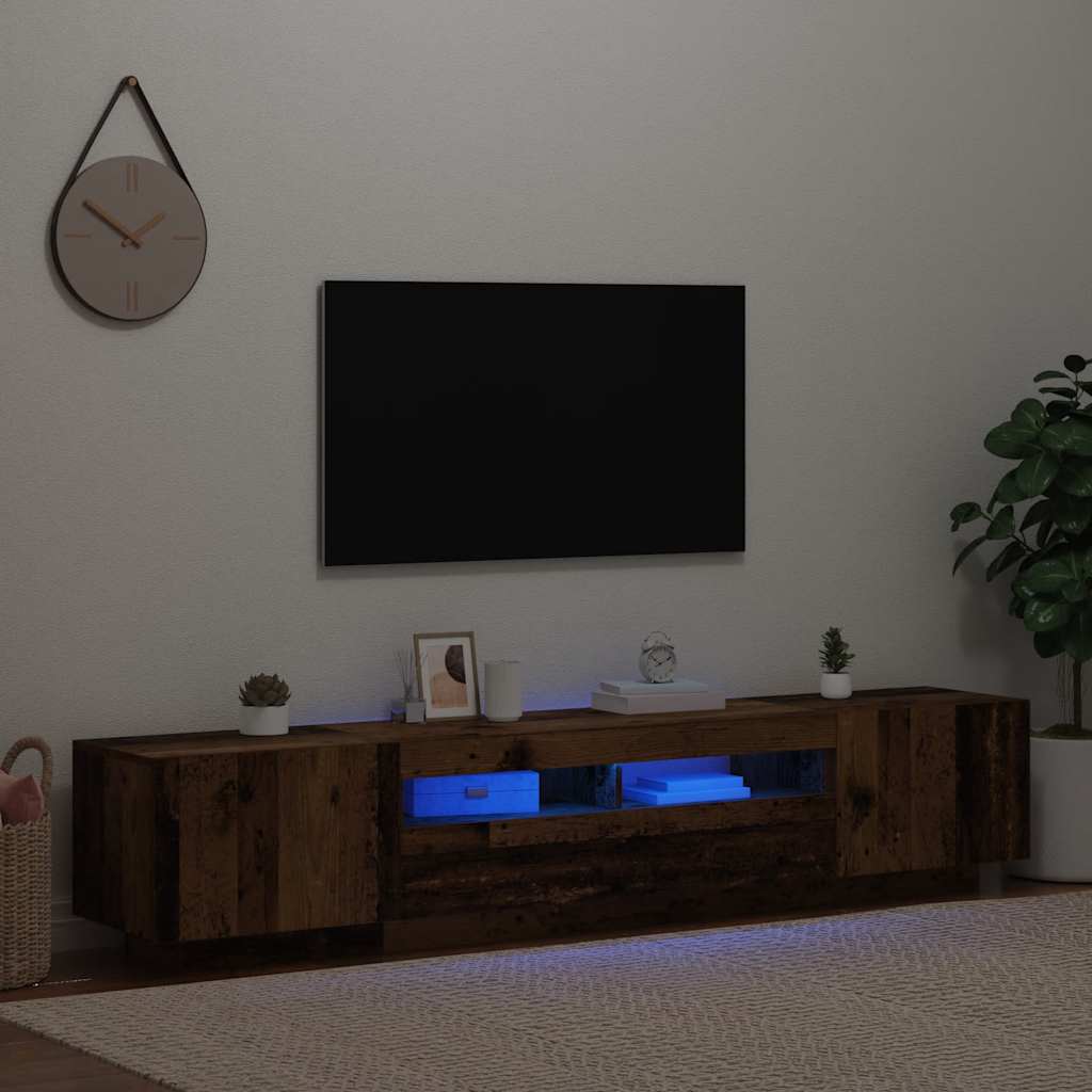 TV ormarić LED boja drva 200x35x40 cm konstruirano drvo