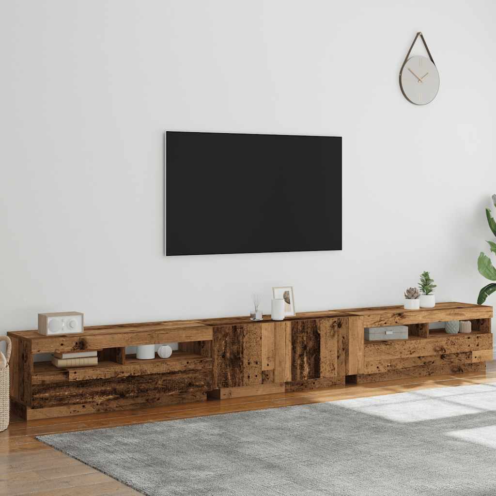 TV ormarić LED boja drva 300x35x40 cm konstruirano drvo