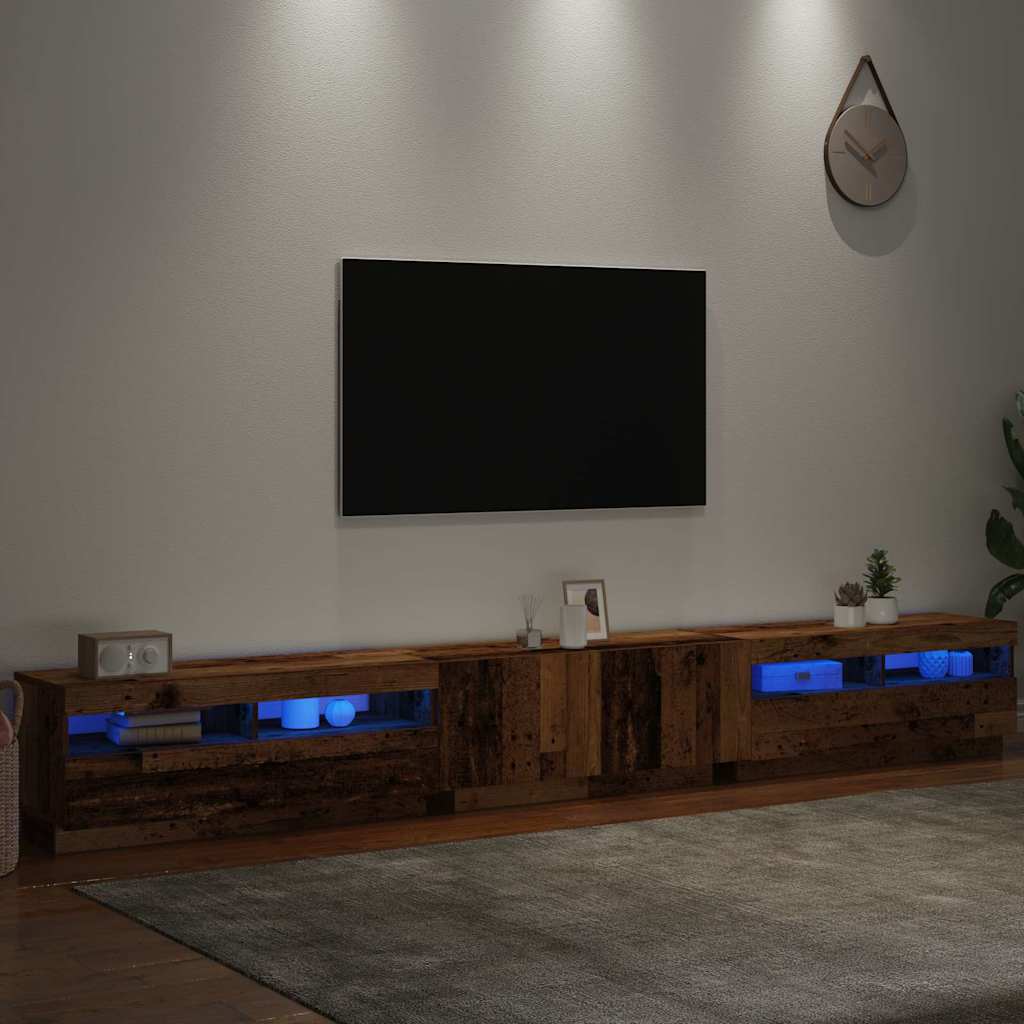TV ormarić LED boja drva 300x35x40 cm konstruirano drvo