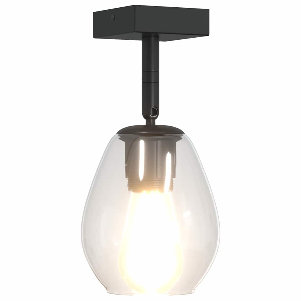 Stropni reflektor Crna 13 x 13 x 26 cm Staklo i Metal