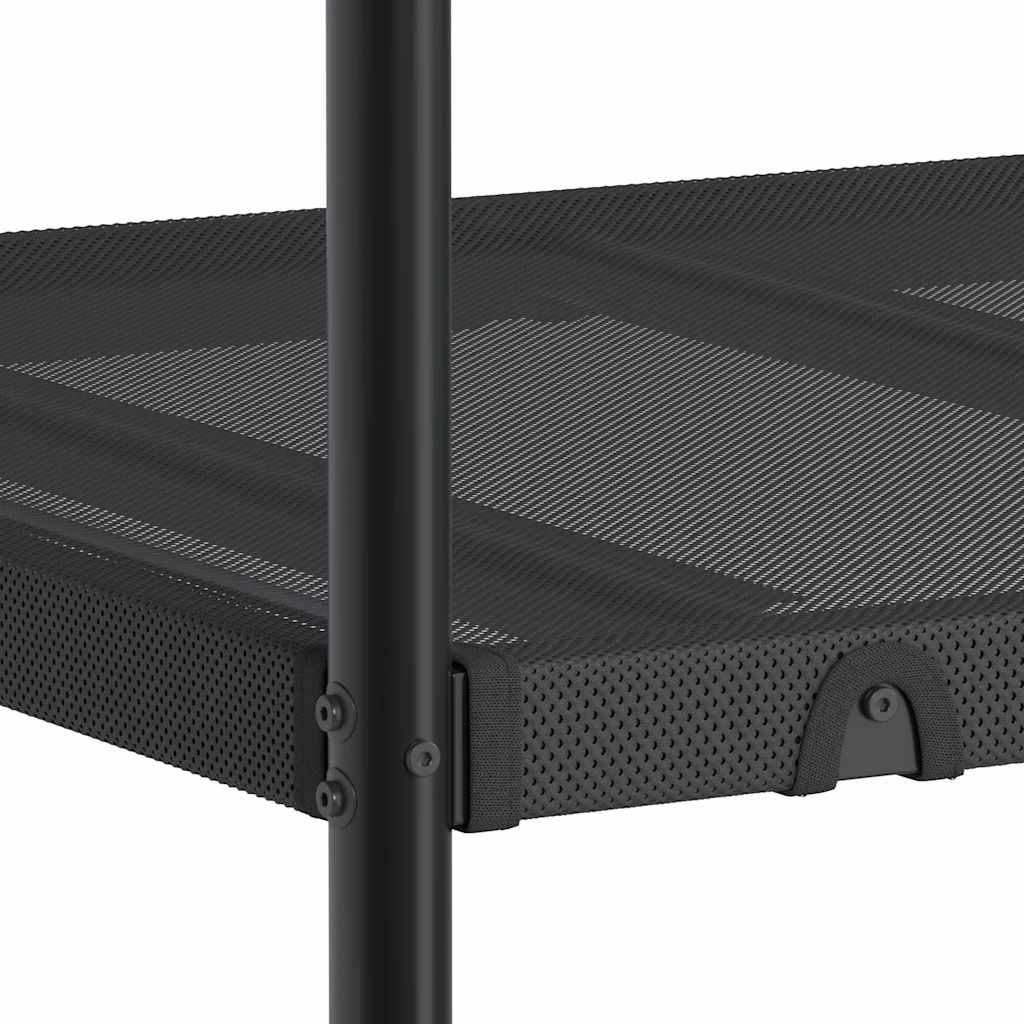 Krevet na kat bez madraca crni 90x200 cm čelik