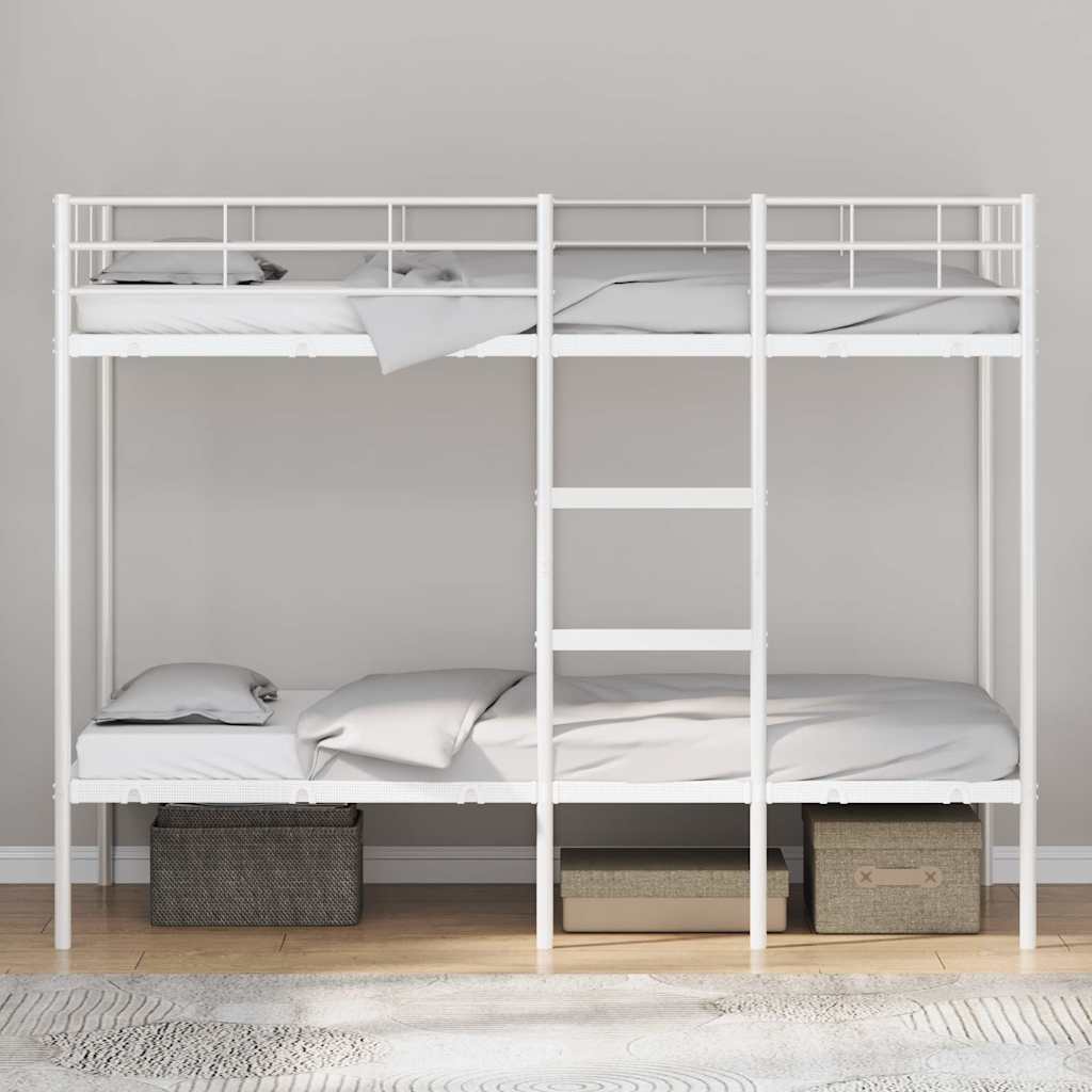 Krevet na kat bez madraca bijeli 90x200 cm čelik