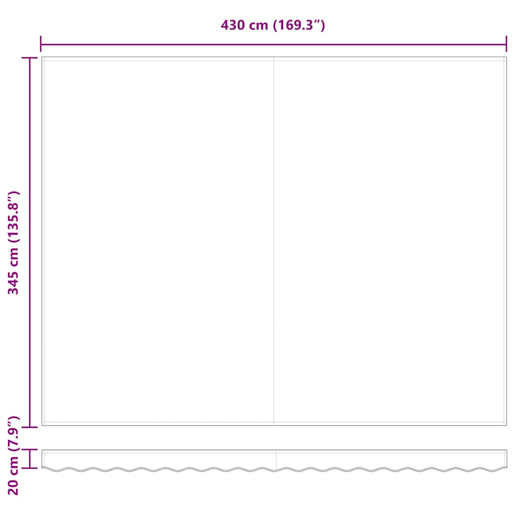 Zamjensko platno za tendu Svijetlo siva 430 x 345 cm Poliester