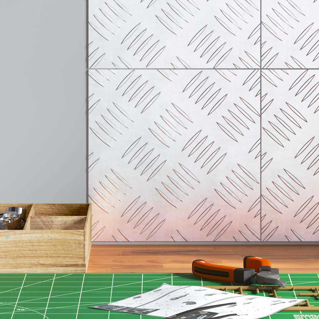 Stepenica Četvrtasti 4 pcs Srebrno 20 x 20 cm Aluminij