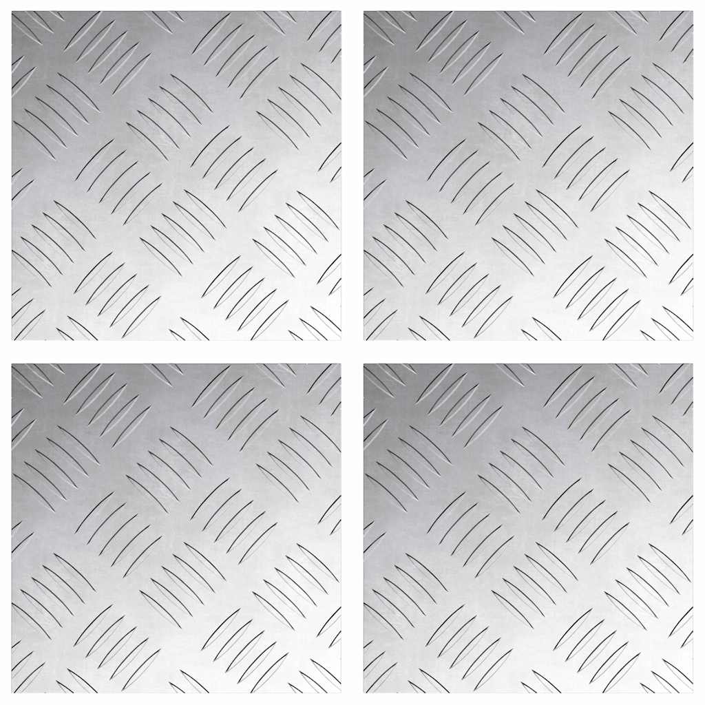 Stepenica Četvrtasti 4 pcs Srebrno 20 x 20 cm Aluminij