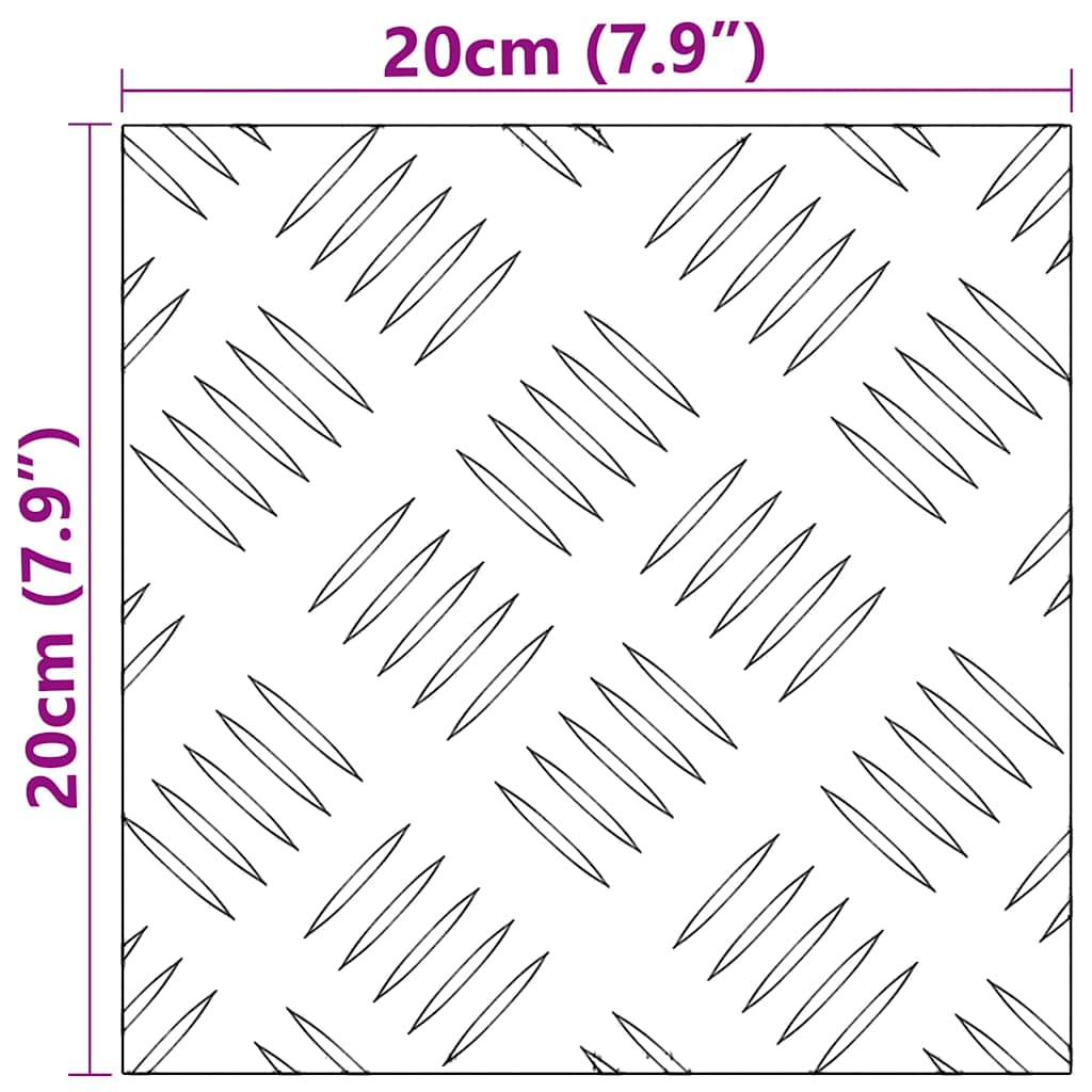 Stepenica Četvrtasti 4 pcs Srebrno 20 x 20 cm Aluminij