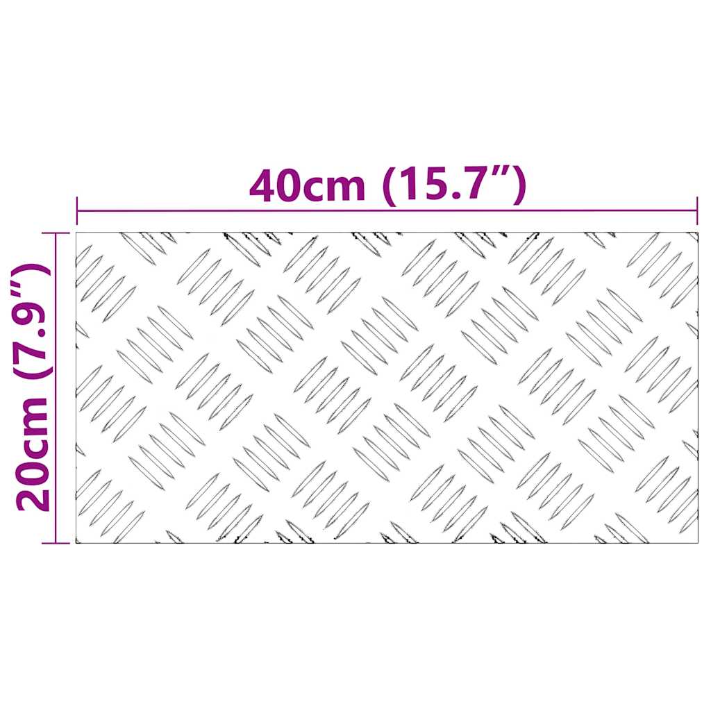 Stepenica Pravokutni 2 pcs Srebrno 40 x 20 cm Aluminij