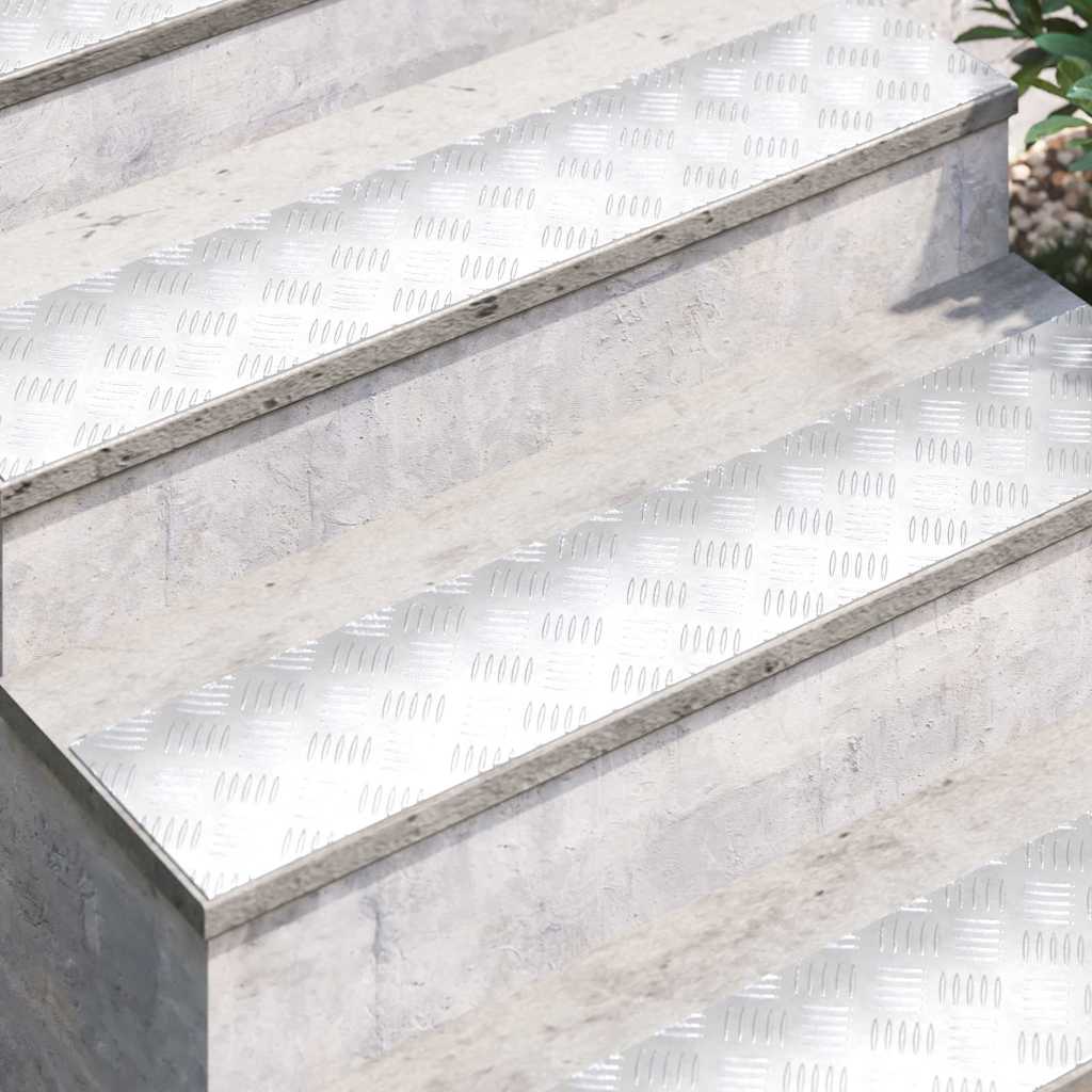 Stepenica Pravokutni 2 pcs Srebrno 100 x 20 cm Aluminij