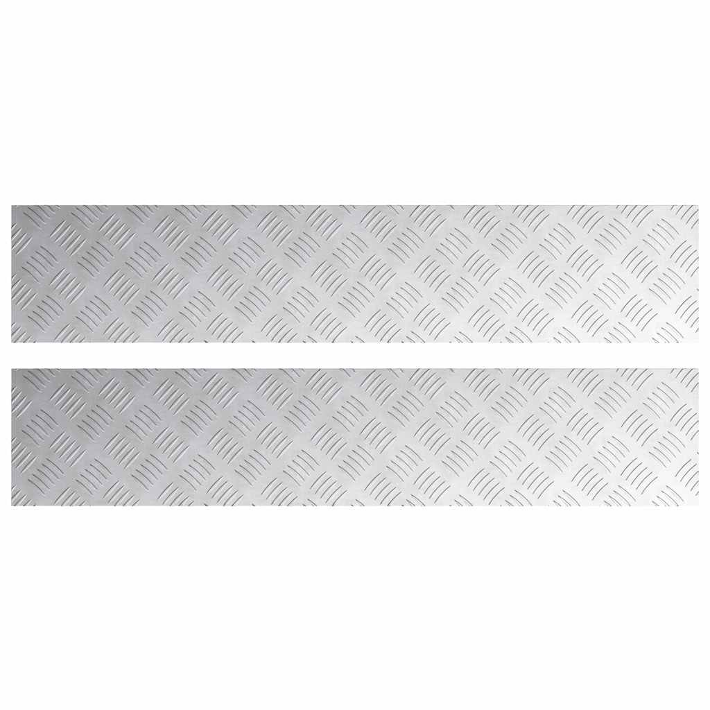 Stepenica Pravokutni 2 pcs Srebrno 100 x 20 cm Aluminij