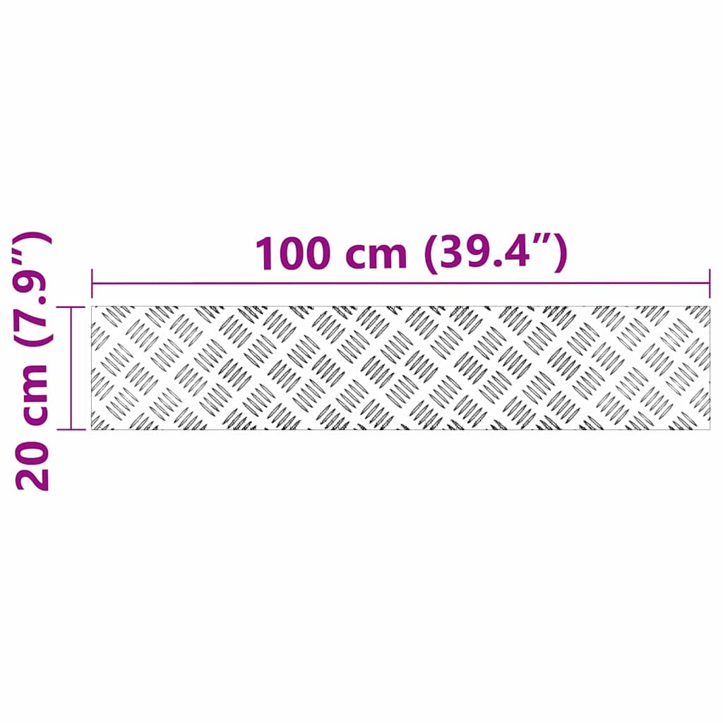 Stepenica Pravokutni 2 pcs Srebrno 100 x 20 cm Aluminij