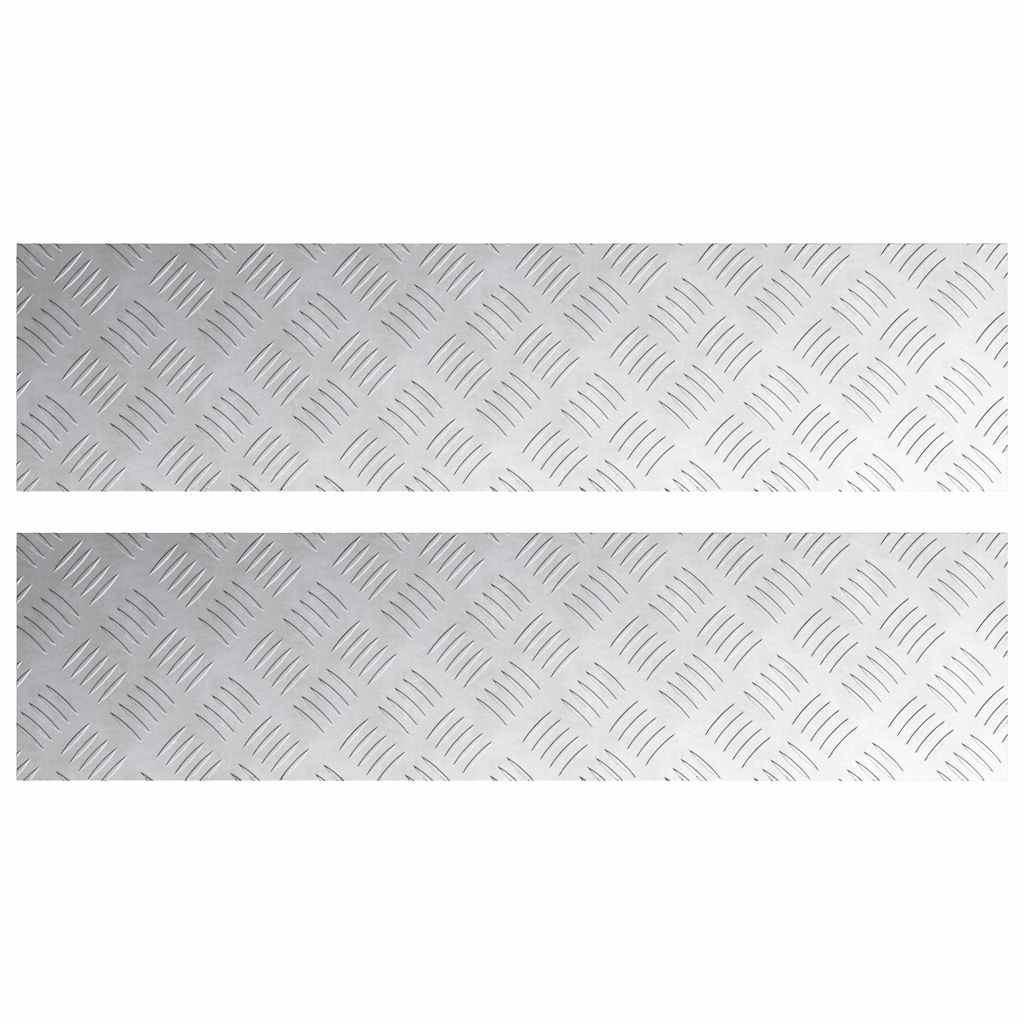 Stepenica Pravokutni 2 pcs Srebrno 100 x 25 cm Aluminij