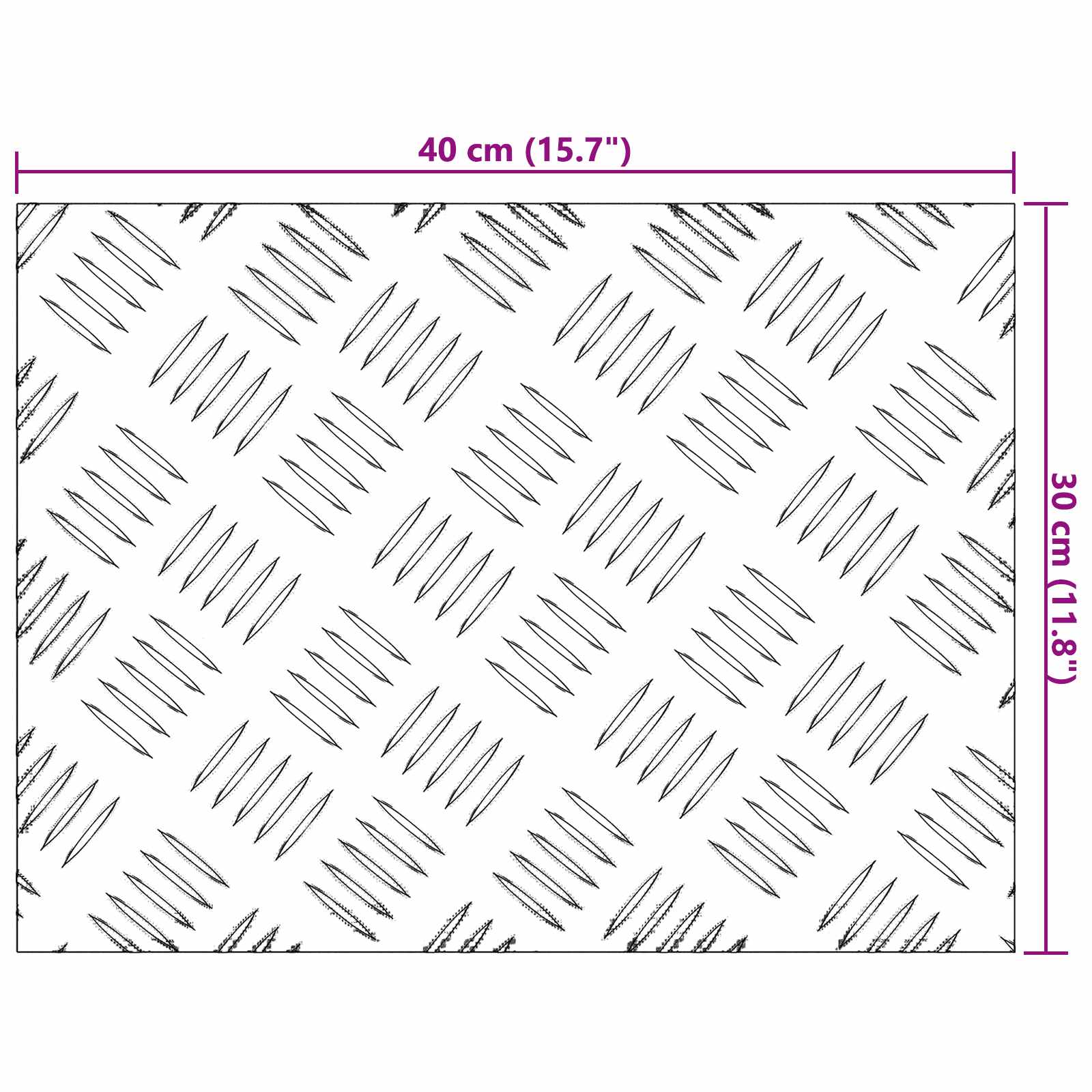 Stepenica Pravokutni 4 pcs Srebrno 40 x 30 cm Aluminij