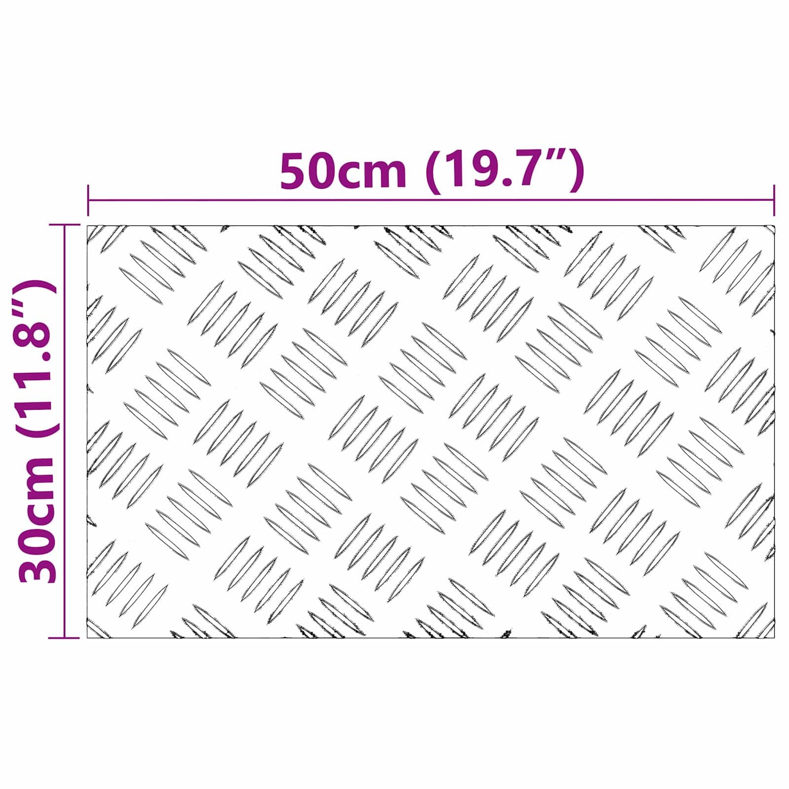 Stepenica Pravokutni 2 pcs Srebrno 50 x 30 cm Aluminij