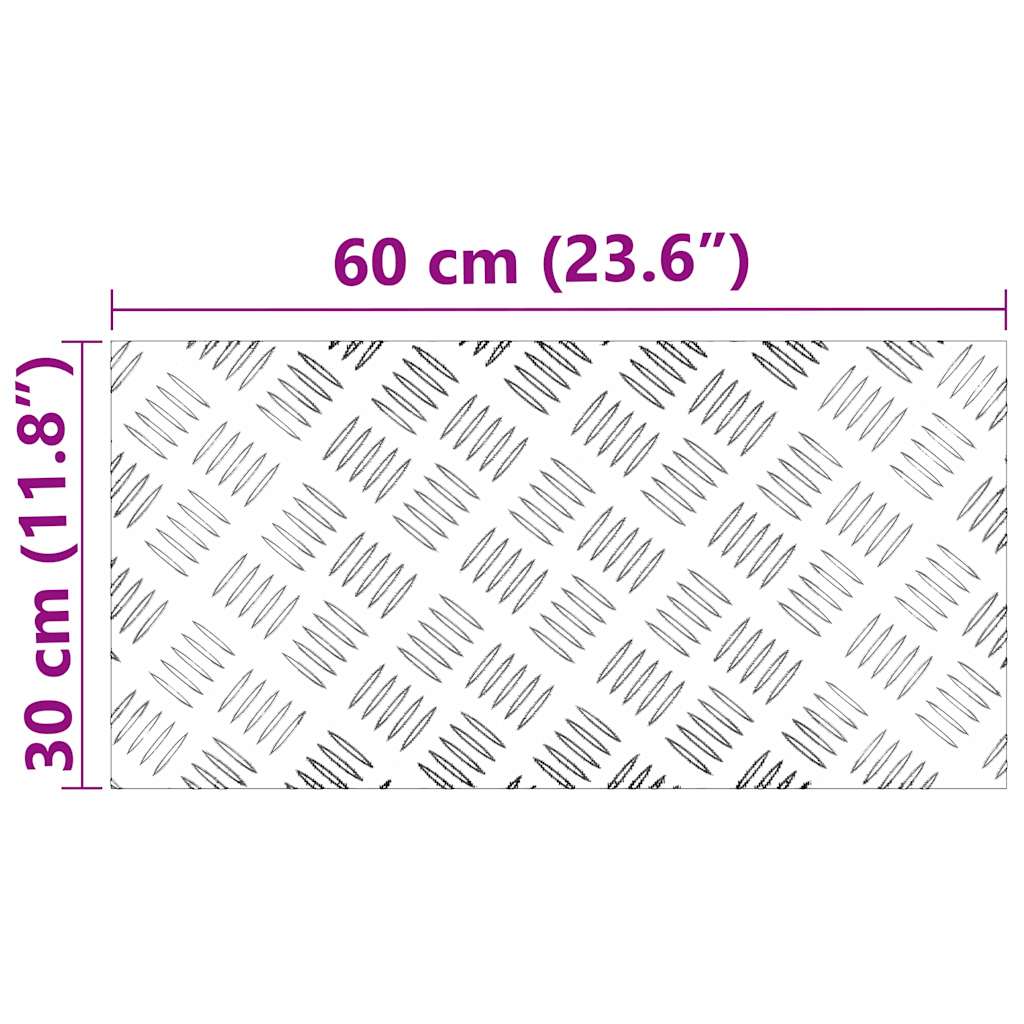 Stepenica Pravokutni 4 pcs Srebrno 60 x 30 cm Aluminij