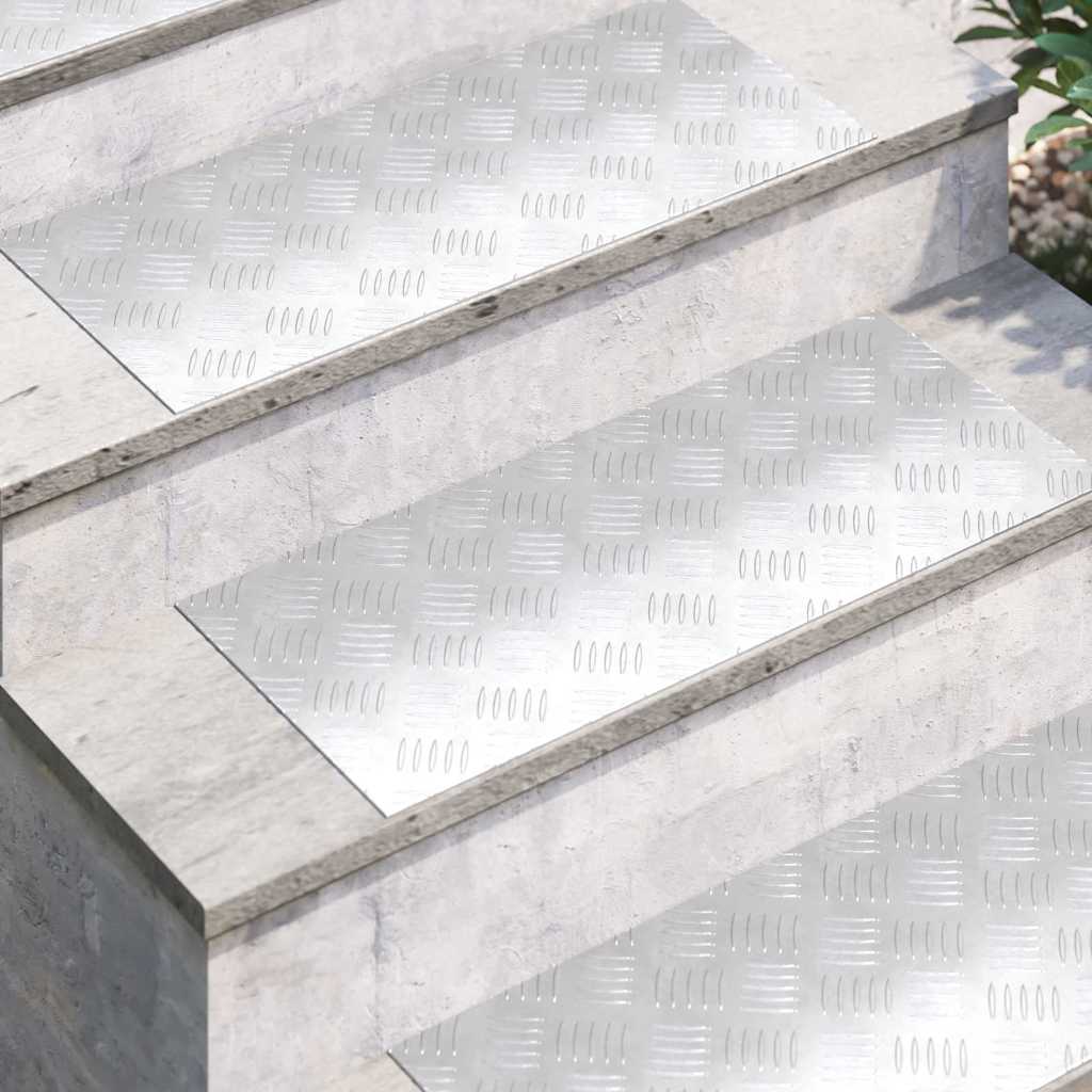 Stepenica Pravokutni 2 pcs Srebrno 70 x 30 cm Aluminij
