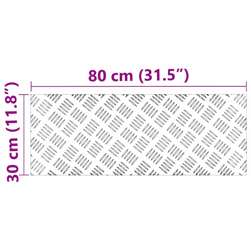 Stepenica Pravokutni 4 pcs Srebrno 80 x 30 cm Aluminij