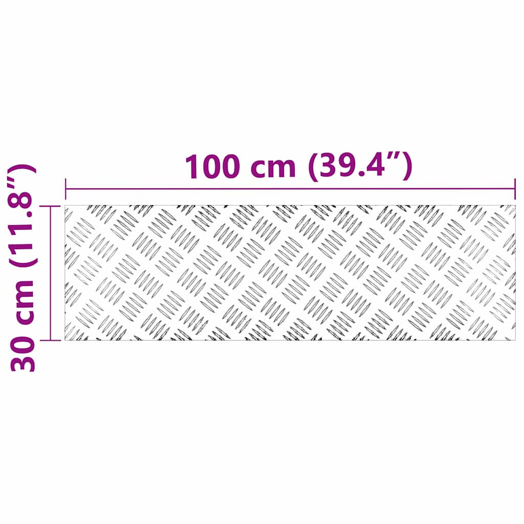 Stepenica Pravokutni 4 pcs Srebrno 100 x 30 cm Aluminij