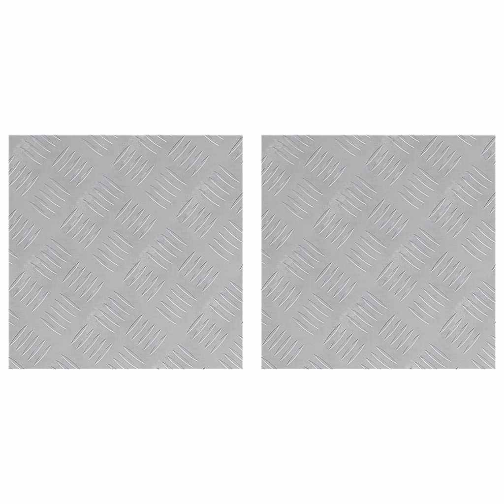 Stepenica Četvrtasti 2 pcs Srebrno 40 x 40 cm Aluminij