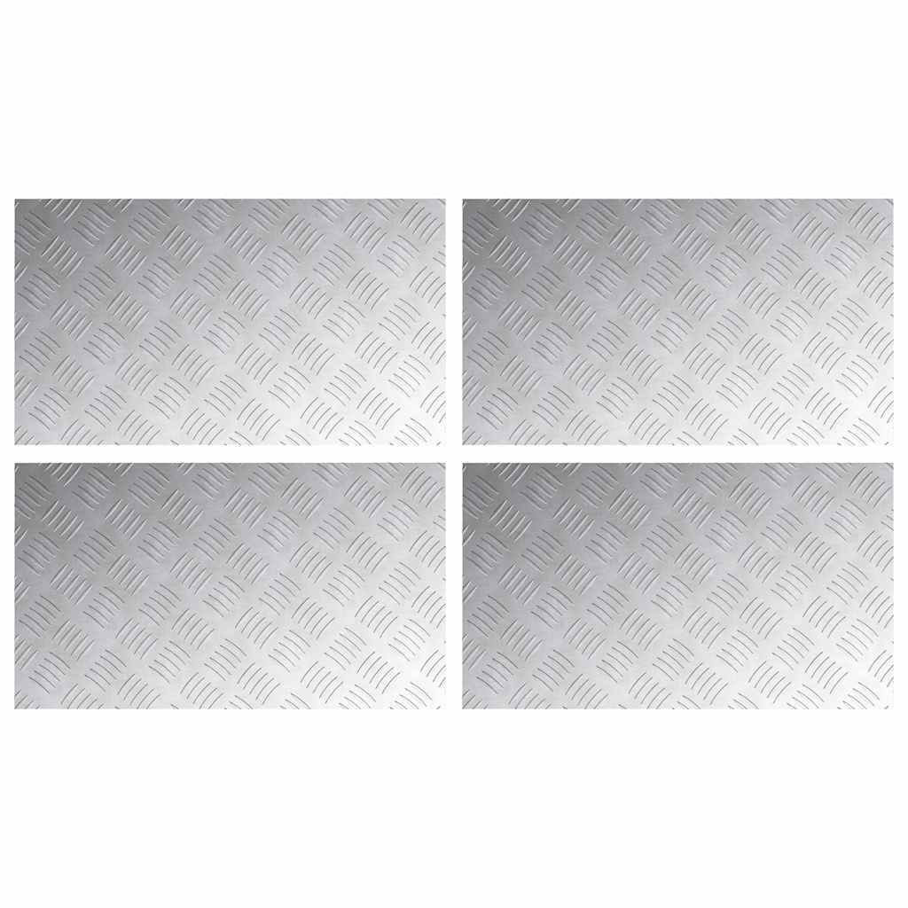 Stepenica Pravokutni 4 pcs Srebrno 70 x 40 cm Aluminij
