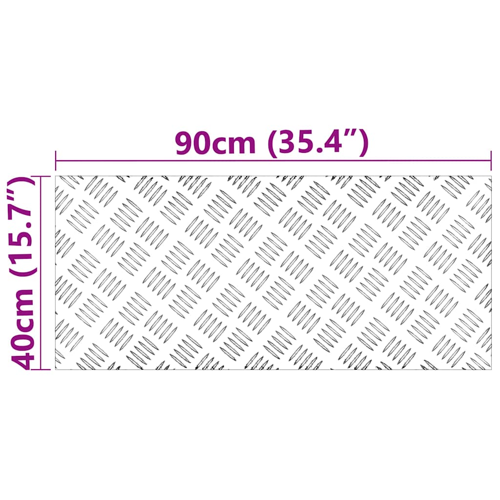 Stepenica Pravokutni 4 pcs Srebrno 90 x 40 cm Aluminij