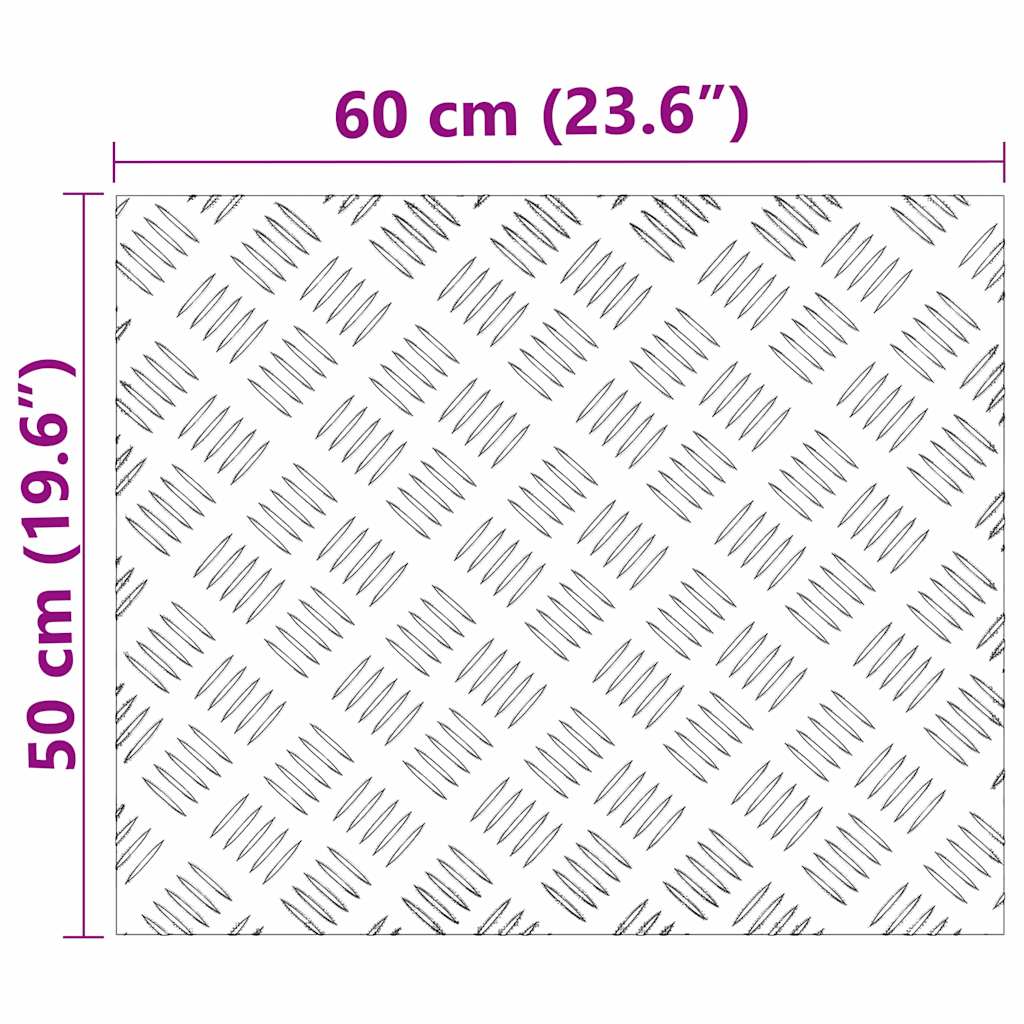 Stepenica Pravokutni 2 pcs Srebrno 60 x 50 cm Aluminij