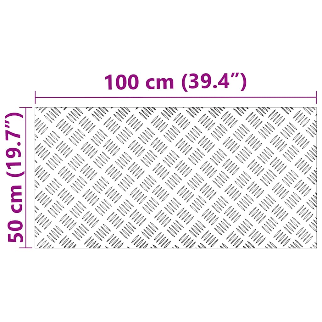 Stepenica Pravokutni 4 pcs Srebrno 100 x 50 cm Aluminij