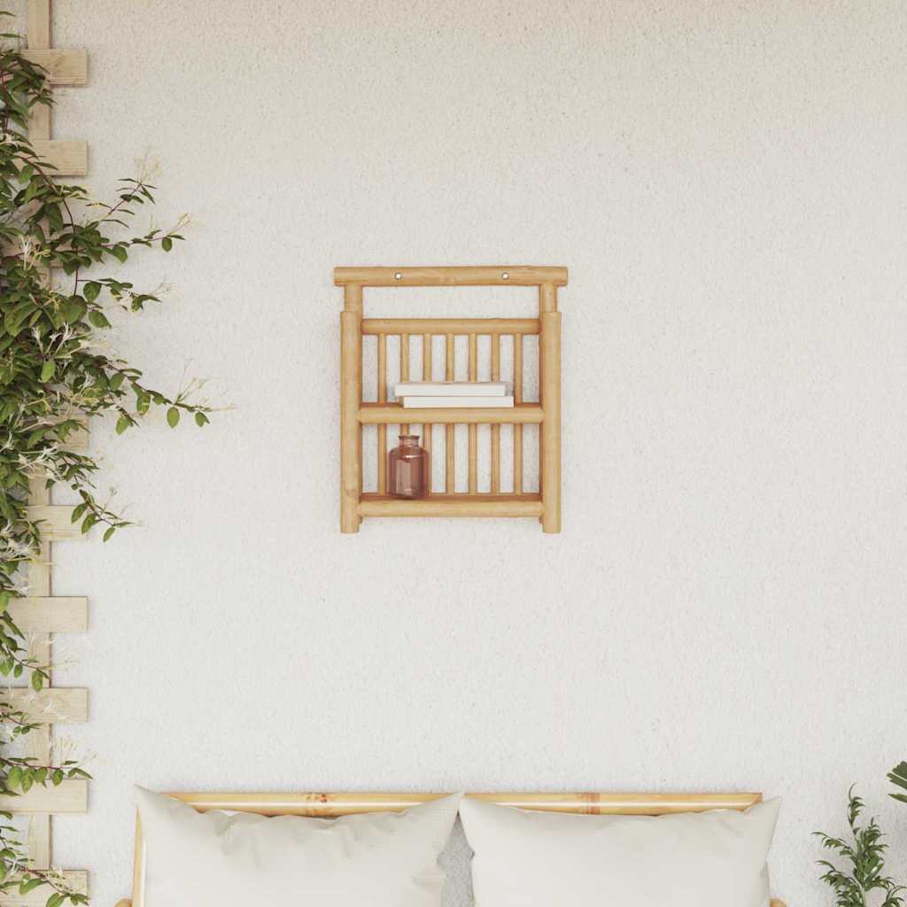 Polica na zidu s policom Zidne Prirodna 40 x 13 x 44 cm bambus