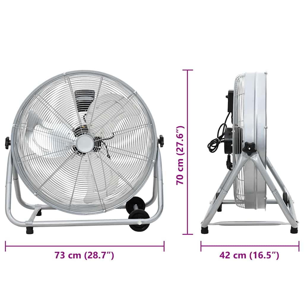 Bubnjasti ventilator s kotačem Srebrno 73 x 42 x 70 cm Aluminij