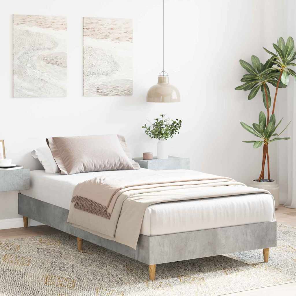 Krevetna konstrukcija Betonski sivi 203 x 93 x 25 cm