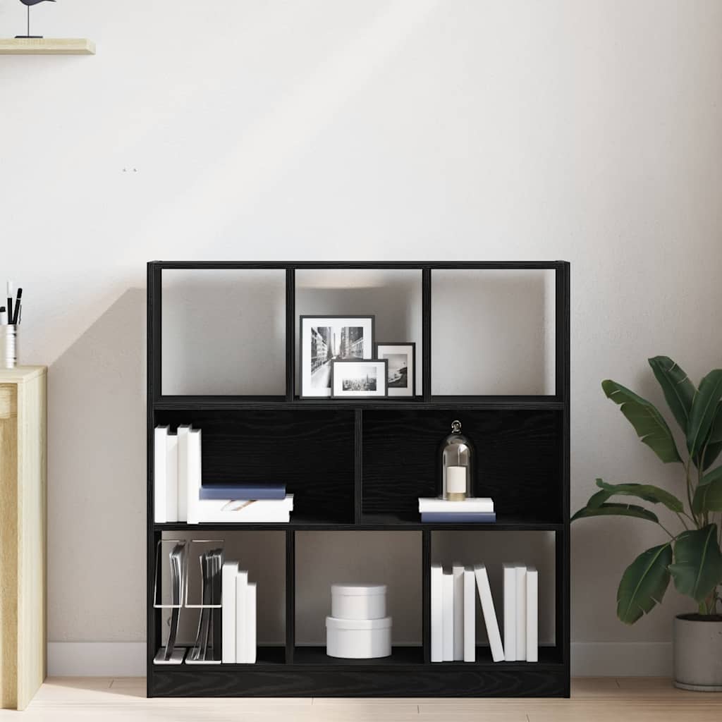 Ormar za knjige crni hrast 97,5x29,5x100 cm konstruirano drvo