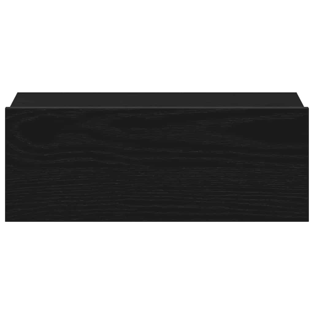 Plutajući noćni ormarić crni hrast 40x32x15 cm inženjerski drvo